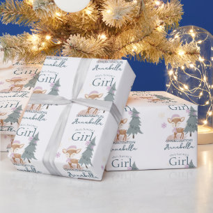 Papel De Regalo Corderito bebé de invierno lindo hembra