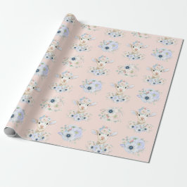 Papel De Regalo Corderito Rosa Azul Guardería Granja