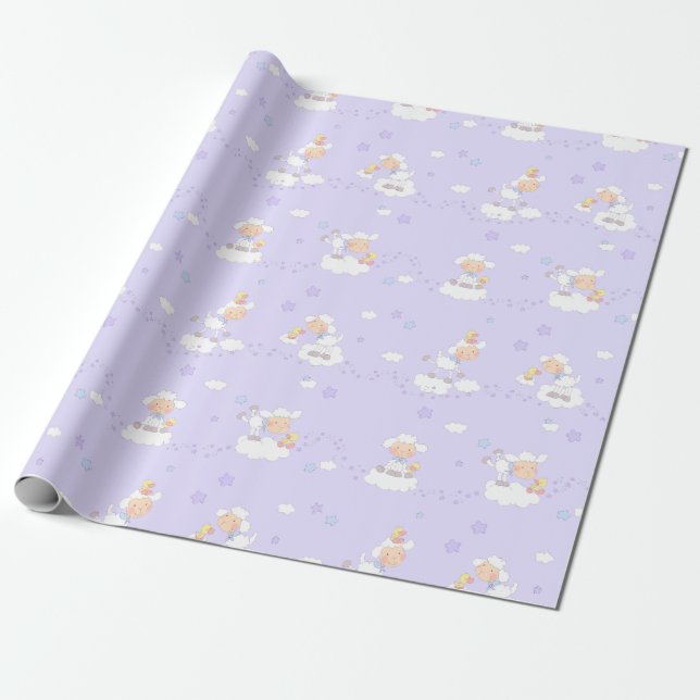 Papel De Regalo Cordero dulce en la nube (Desenrollado)