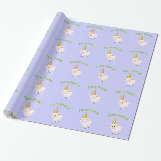 Papel De Regalo Cordero Fiestero (Desenrollado)