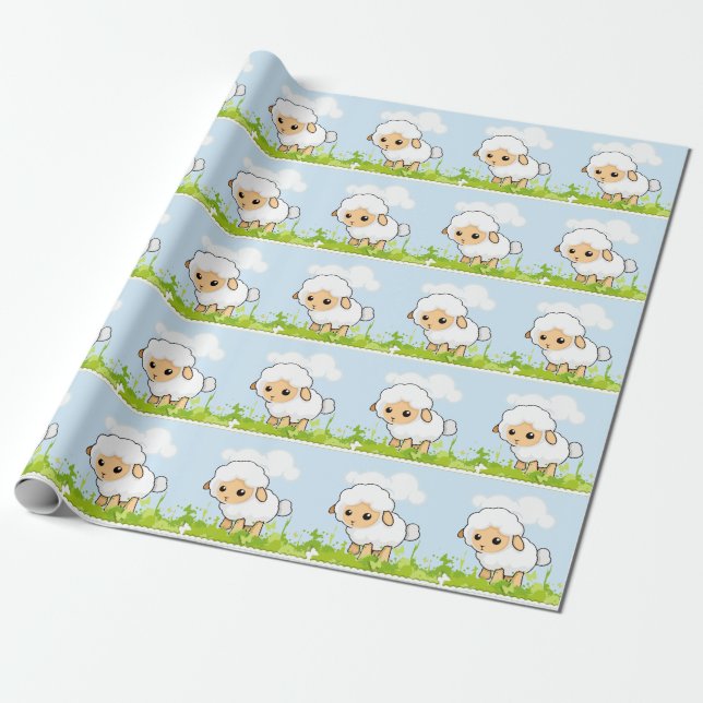 Papel De Regalo Cordero Pequeño Cutest (Desenrollado)