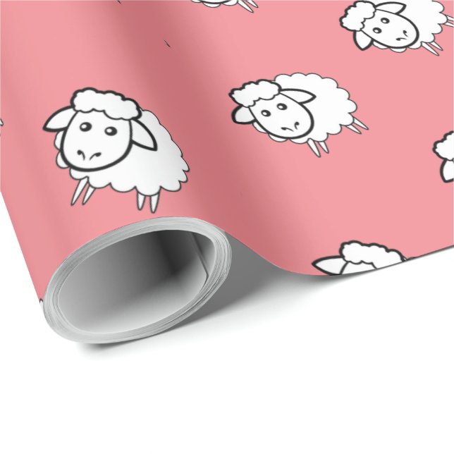 Papel De Regalo Cordero rosa (Esquina del rollo)