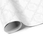 Papel De Regalo Cordón blanco elegante<br><div class="desc">Un diseño precioso con un modelo blanco del cordón del quartrefoil.  Perfeccione para los bodas o cualquier ocasión especial.</div>
