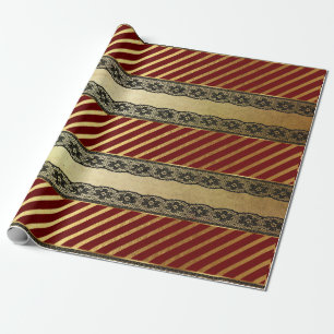 Papel De Regalo Cordón rojo de oro atractivo real Vip de Borgoña