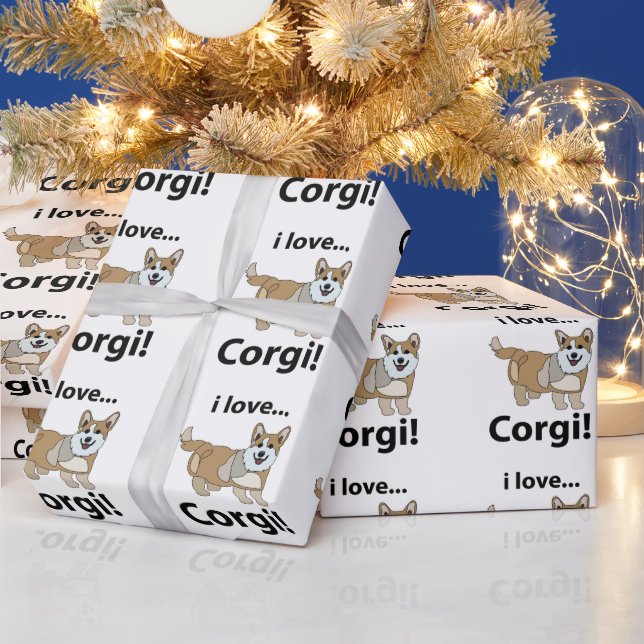 Papel De Regalo Corgi amo Corgi  (Vacaciones)