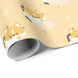 Papel De Regalo Corgi Cansado Adorable