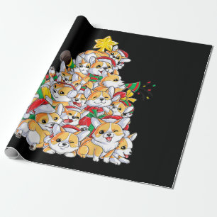 Papel De Regalo Corgi Christmas Tree Dog Santa Merry Corgmas Xmas