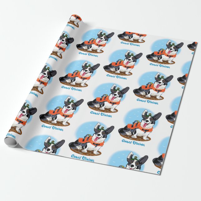 Papel De Regalo Corgi de verano (Desenrollado)
