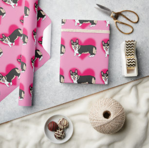 Papel De Regalo Corgi del Día de San Valentín
