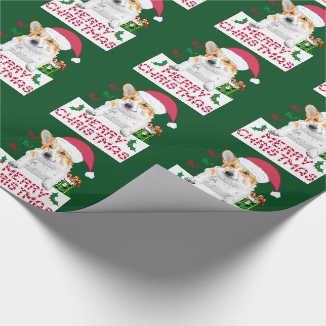 Papel De Regalo Corgi del navidad (Esquina)