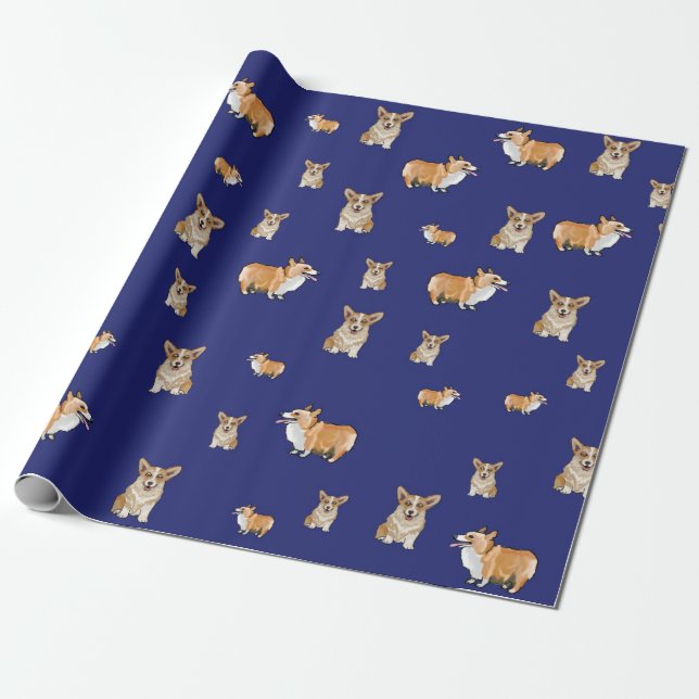 Papel De Regalo Corgi Dog Gift Wrap (Desenrollado)