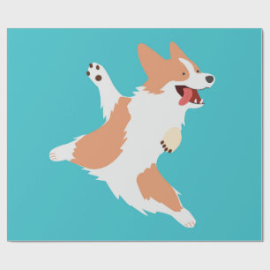 Papel De Regalo Corgi Juguetón