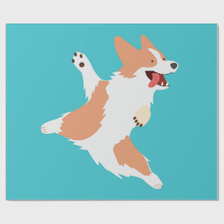 Papel De Regalo Corgi Juguetón