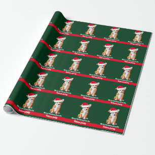 Papel De Regalo Corgi navidades en Santa Hat Cute Personalizado Ve