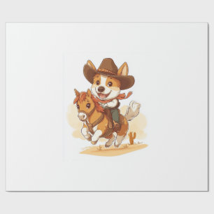 Papel De Regalo Corgi Vaquero � Perro Rodeo Occidental