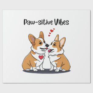 Papel De Regalo Corgis Vibes enamorados