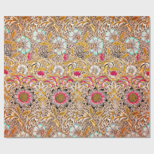 Papel De Regalo Corncockle de William Morris, amarillo bonito vint