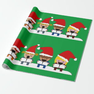 Papel De Regalo Coro de Niños Cantando Villancicos de Navidad