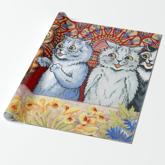 Papel De Regalo Coro Ensayo De Louis Wain (Desenrollado)