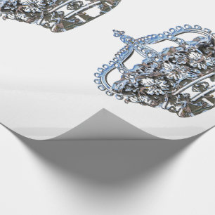 Papel De Regalo Corona azul