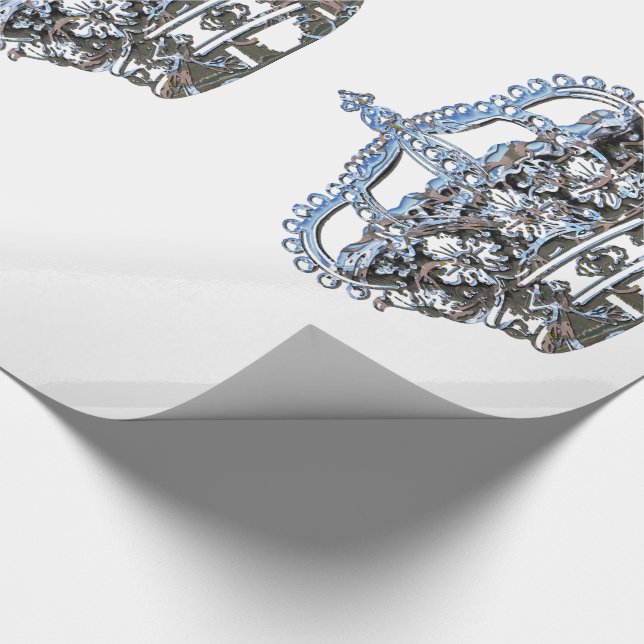 Papel De Regalo Corona azul (Esquina)