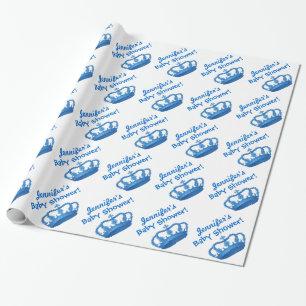 Papel De Regalo Corona azul conocida de encargo 1 de Baby Shower