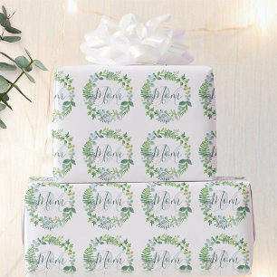 Papel De Regalo Corona de follaje verde para el día de la madre