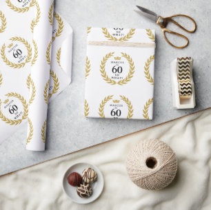 Papel De Regalo Corona de Laurel Divertida 60 Así que qué 60 Cumpl