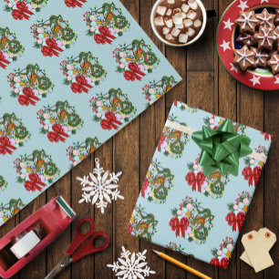 Papel De Regalo Corona de Navidad de dragón chino de fantasía