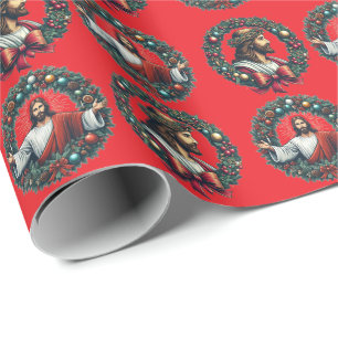 Papel De Regalo Corona de Navidad de Jesucristo
