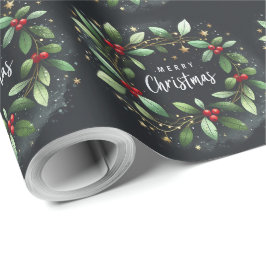 Papel De Regalo Corona de Navidad de muérdago