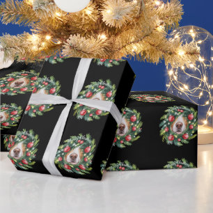 Papel De Regalo Corona de Navidad de Nariz de Perro Bonito Mamá Pe