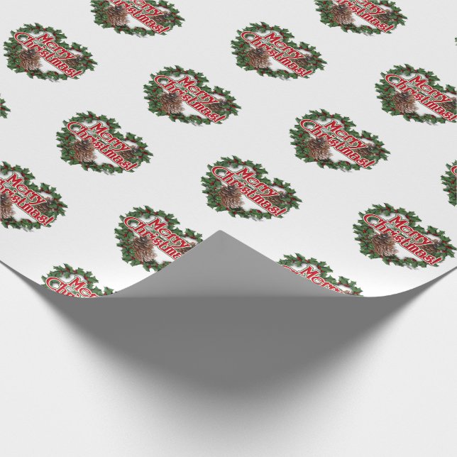 Papel De Regalo Corona de Navidad del Corazón (Esquina)