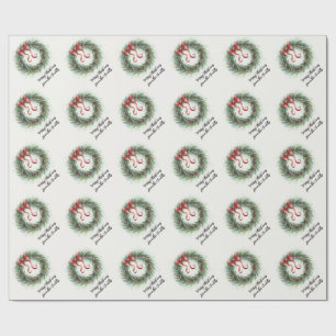 Papel De Regalo Corona de Navidad en acuarela