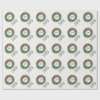 Papel De Regalo Corona de Navidad en acuarela