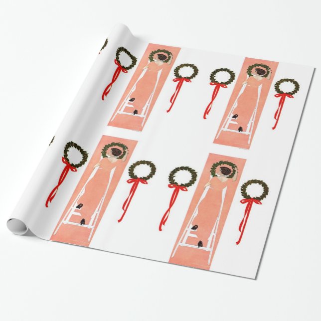 Papel De Regalo Coronas colgantes (Desenrollado)