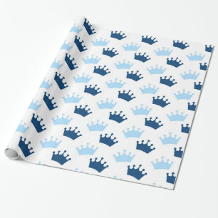 Papel De Regalo Coronas Reales Azules Fiesta del Príncipe de Cuent