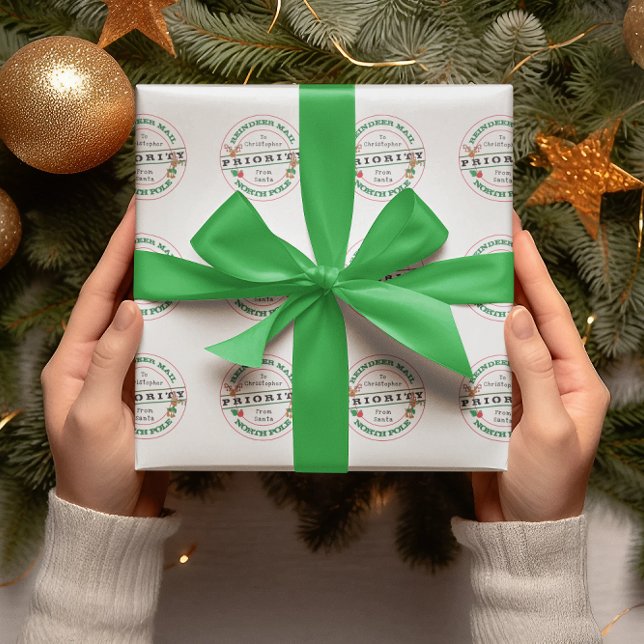 Papel De Regalo Correo prioritario de renos de Santa Navidades (Subido por el creador)