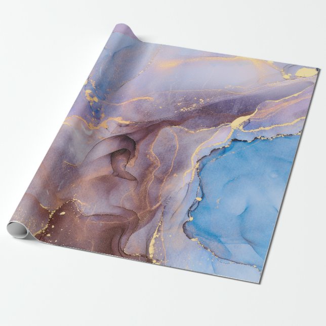 Papel De Regalo Corrientes de tonalidades translúcidas, nadando me (Desenrollado)