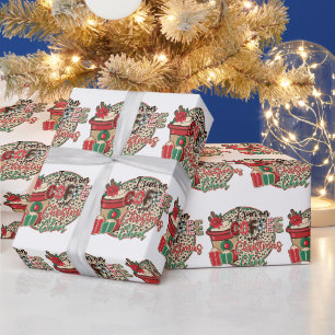 Papel De Regalo Corro Con Café Y Alegría Navideña