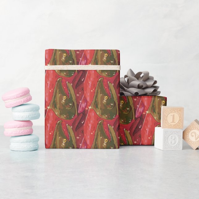 Papel De Regalo Corsa del salmón rojo (Baby Shower)