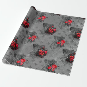 Papel De Regalo Corset y Rosa Roja