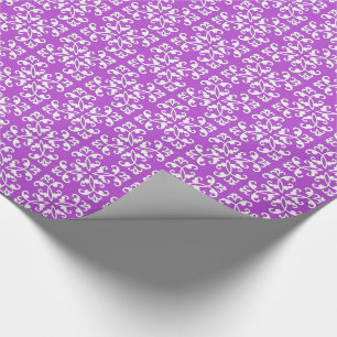 Papel De Regalo Cortadura de encaje - blanco sobre morado de amiti