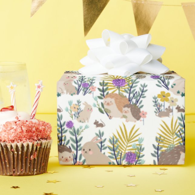 Papel De Regalo Cortina de ducha de erizos y amigos (Fiesta de cumpleaños )