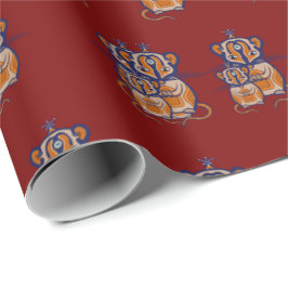 Papel De Regalo Cortina de patrón de ratón marrón