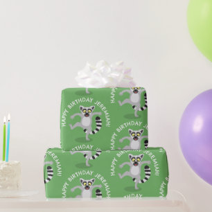 Papel De Regalo Corto anillo lemur personalizado personalizado