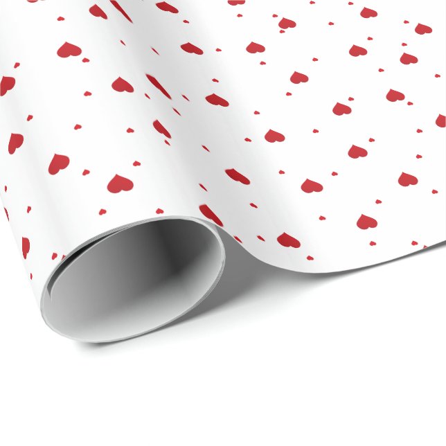 Papel De Regalo Corto Rojo Valentines Corazón Patrón sin Maravilla (Esquina del rollo)