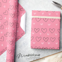 Cortos corazones de amor rosados modernos de Rubor