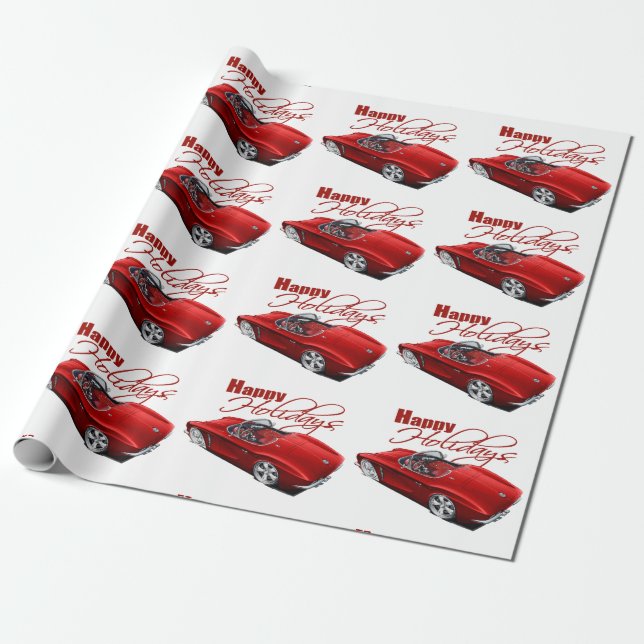 Papel De Regalo Corvette del día de fiesta (Desenrollado)