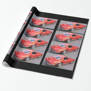 Papel De Regalo Corvette rojo de la ventana dividida clásica roja